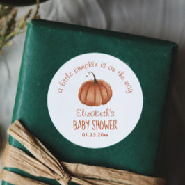 Little Pumpkin Baby Shower Tack Runt Klistermärke