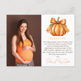 Little Pumpkin Baby Shower Tack Vykort