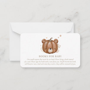 Little Pumpkin Bear Baby Bokar för Baby Anteckningskort