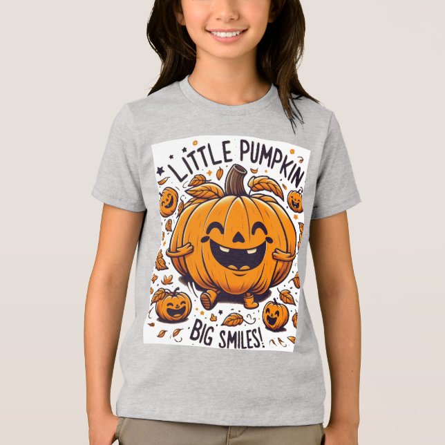 "Little Pumpkin, Big Smiles T Shirt (Framsida)