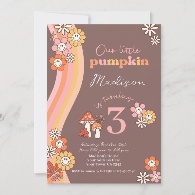 Little Pumpkin Birthday Invitation Inbjudningar (Framsida)