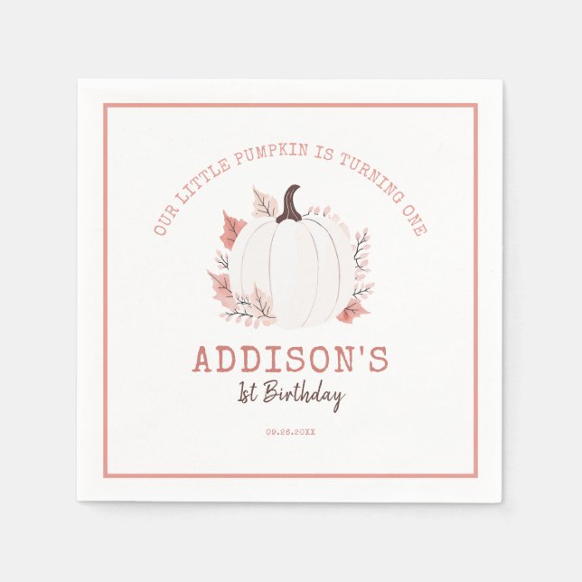 Little Pumpkin Birthday Pappersservett (Framsidan)