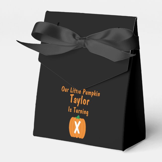 Little Pumpkin Birthday Presentaskar (Framsidan Sidan)