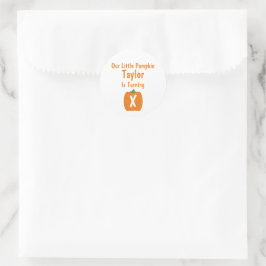 Little Pumpkin Birthday Runt Klistermärke