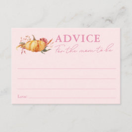 Little Pumpkin Blommigt Baby Shower Advice for Mam Tilläggskort