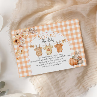 Little Pumpkin Blommigt Baby Shower Bok Request Tilläggskort