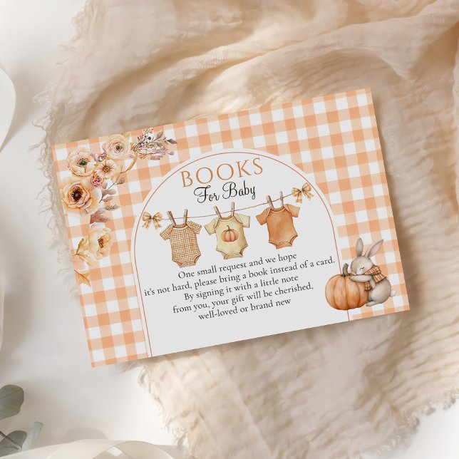 Little Pumpkin Blommigt Baby Shower Bok Request Tilläggskort (Skapare uppladdad)
