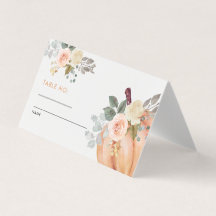 Little Pumpkin Blommigt Baby Shower Bordsnummer