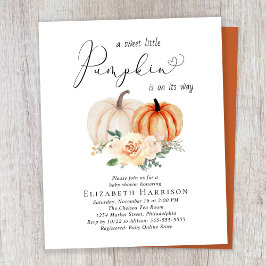 Little Pumpkin Blommigt Baby Shower-inbjudan