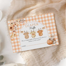 Little Pumpkin Blommigt Baby Shower Raffle Tilläggskort