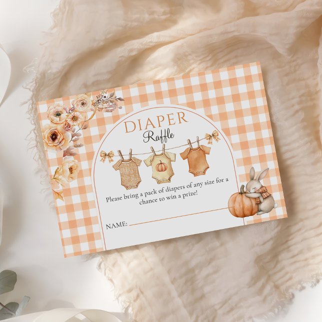 Little Pumpkin Blommigt Baby Shower Raffle Tilläggskort (Skapare uppladdad)