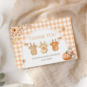 Little Pumpkin Blommigt Baby Shower Tack för korte Kort