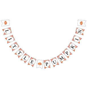Little Pumpkin Blommigt Baby Shower Vimplar