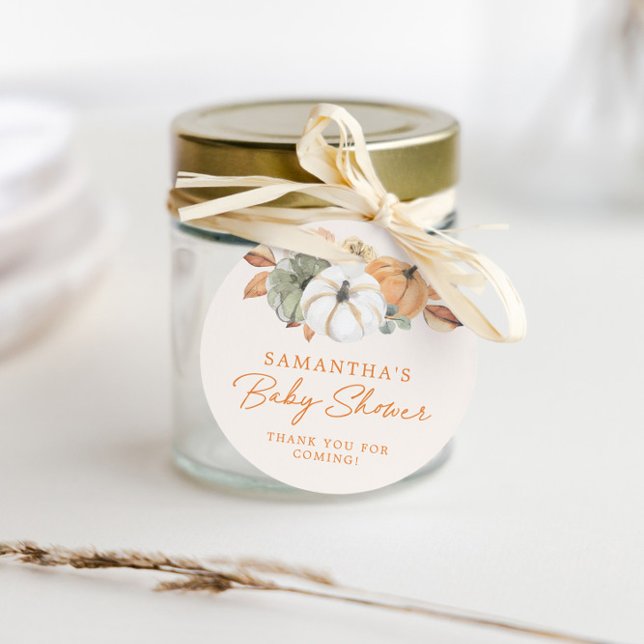 Little Pumpkin Blommigt Boho Baby Shower Tack Gåvor Etiketter (Skapare uppladdad)