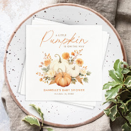 Little Pumpkin Blommigt Boho Botanical Baby Shower Pappersservett