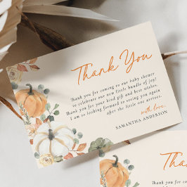 Little Pumpkin Blommigt Boho Elegant Baby Shower Tack Kort