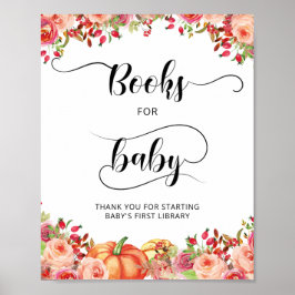 Little Pumpkin Blommigt Bokar för Baby Poster