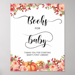 Little Pumpkin Blommigt Bokar för Baby Poster