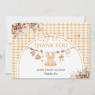 Little Pumpkin Blommigt Bow Fall Baby Shower Bokar Tack Kort