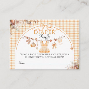 Little Pumpkin Blommigt Bow Fall Baby Shower Disko Tilläggskort