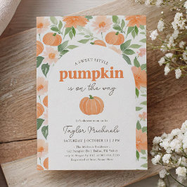 Little Pumpkin Blommigt Fall Baby Shower Inbjudningar