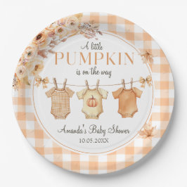 Little Pumpkin Blommigt Fall Baby Shower Papper Pl