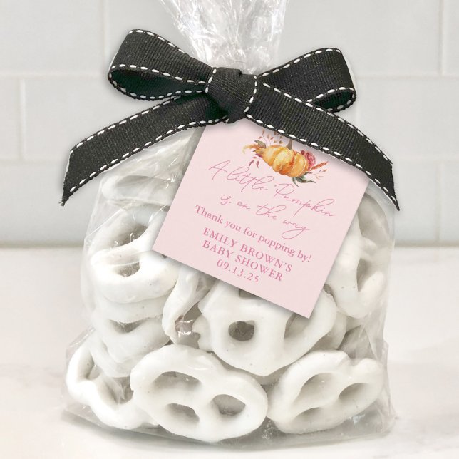 Little Pumpkin Blommigt Girl Baby Shower Gåvor Etiketter (Skapare uppladdad)