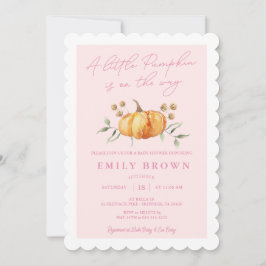 Little Pumpkin Blommigt Girl Baby Shower-inbjudan Inbjudningar
