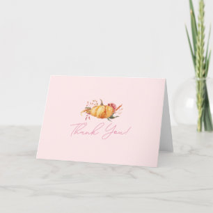 Little Pumpkin Blommigt Girl Baby Shower Tack Kort