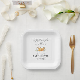 Little Pumpkin Blommigt Neutralt Baby Shower