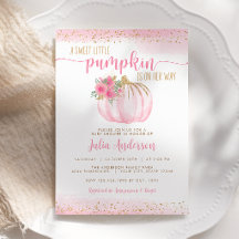 Little Pumpkin Blommigt Watercolor Flicka Shower