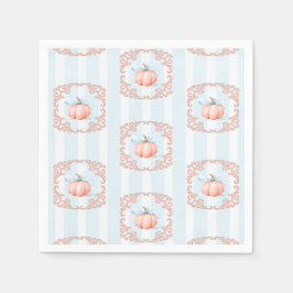Little Pumpkin Blue Bow Boy Shower Pappersservett