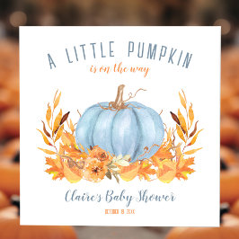 Little Pumpkin Blue Fall Boy Shower Napkins Pappersservett
