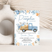 Little Pumpkin Blue Lastbil Fall Baby Shower