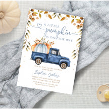 Little Pumpkin Blue Lastbil Fall Boy Shower