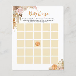 Little Pumpkin Boho Baby Shower Bingo Card