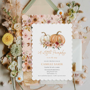 Little Pumpkin Boho Blommigt Baby Shower Inbjudningar
