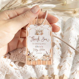 Little Pumpkin Boho Blommigt Baby Shower Tack Presentetikett