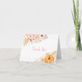Little Pumpkin Boho Blommigt Tack Kort