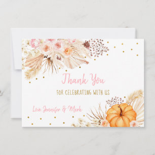 Little Pumpkin Boho Blommigt Tack Kort