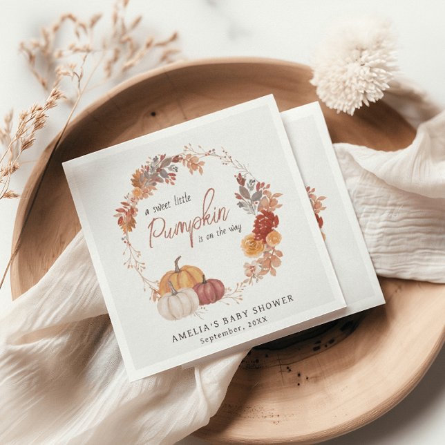 Little Pumpkin Boho Gender Neutral Baby Shower Pappersservett (Skapare uppladdad)