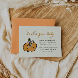 Little Pumpkin Bokar för Baby Baby Shower Tilläggskort