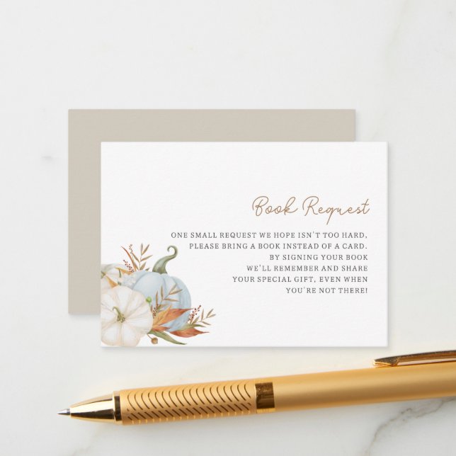 Little Pumpkin Bokar för Baby-höljeskort Tilläggskort (Fram/Back In Situ)