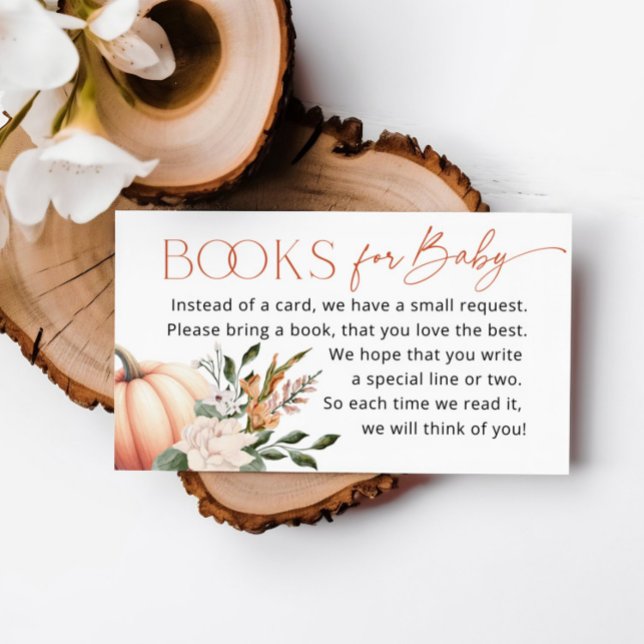 Little Pumpkin Bokar för Baby Shower Tilläggskort (Little Pumpkin Books for Baby Shower Enclosure Card)