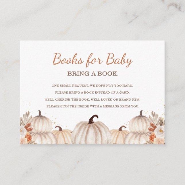 Little Pumpkin Books for Baby, Baby Shower  Tilläggskort (Framsida)