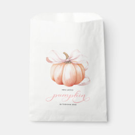 Little Pumpkin Bow Girl First Birthday Favor Bag
