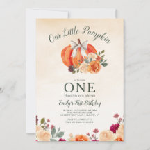 Little Pumpkin Bow Girls First Birthday