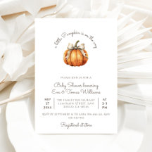 Little Pumpkin Bow Minimum Neutralt Baby Shower