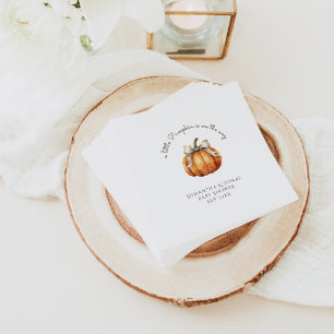 Little Pumpkin Bow Minimum Neutralt Baby Shower Pappersservett