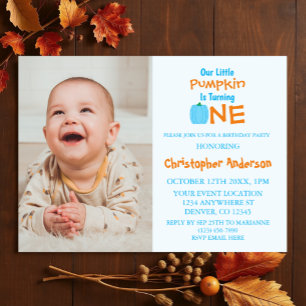 Little Pumpkin Boy 1st Birthday Inbjudningar